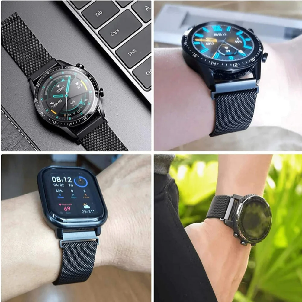 Premium 22mm Milanese Metal Loop Band Replacement Wristband