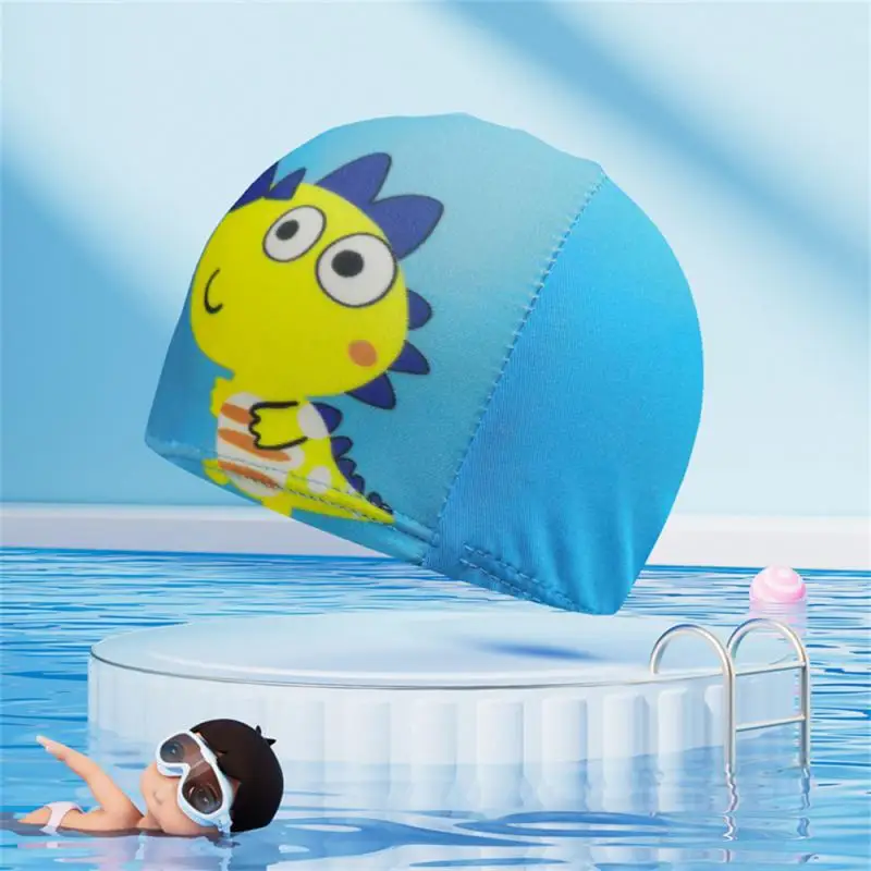 Gorro de piscina elástico para hombre y mujer, gorro de nailon impermeable,  protección bonita, pelo largo, dibujos animados - AliExpress