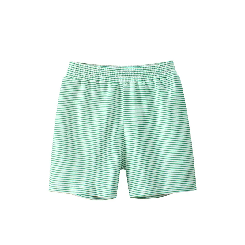 Summer New Pinstripe Print Shorts for Boys Elastic Waist Short Pants Children's Clothing Beach Sports Cotton Kids Outfit