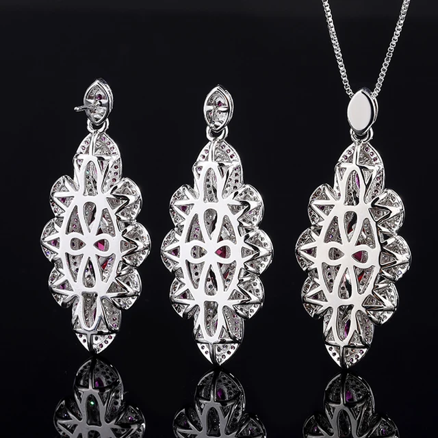 Stunning jewelry set with ruby gemstone for women