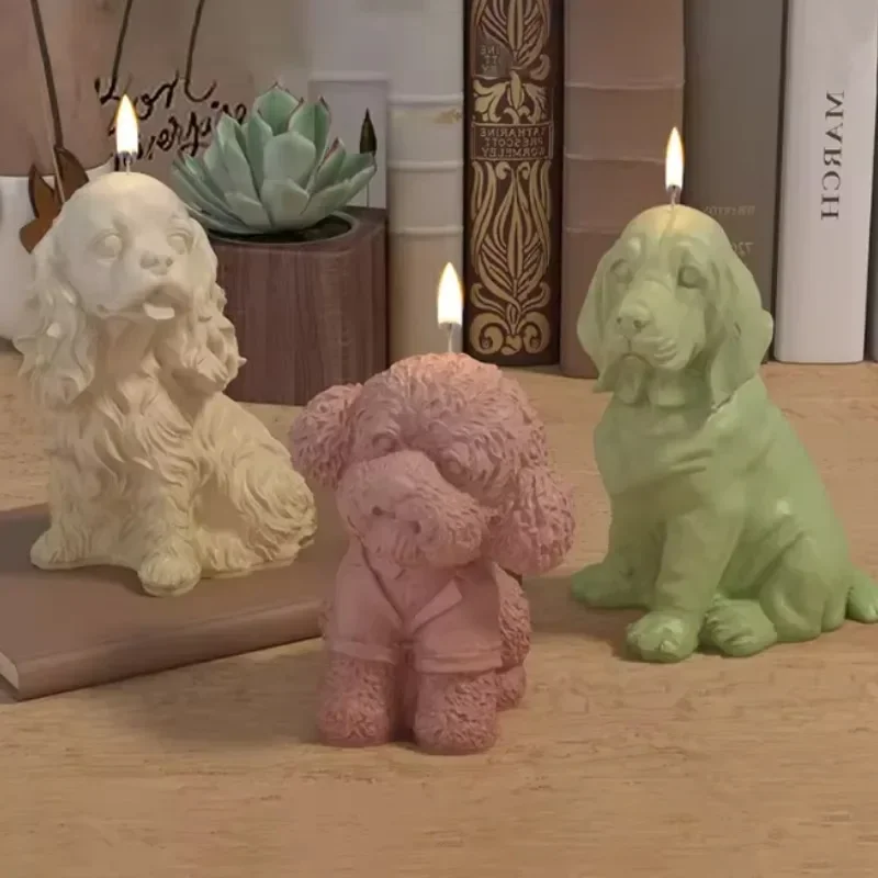 Cute 3D Dog Candle Mold 1