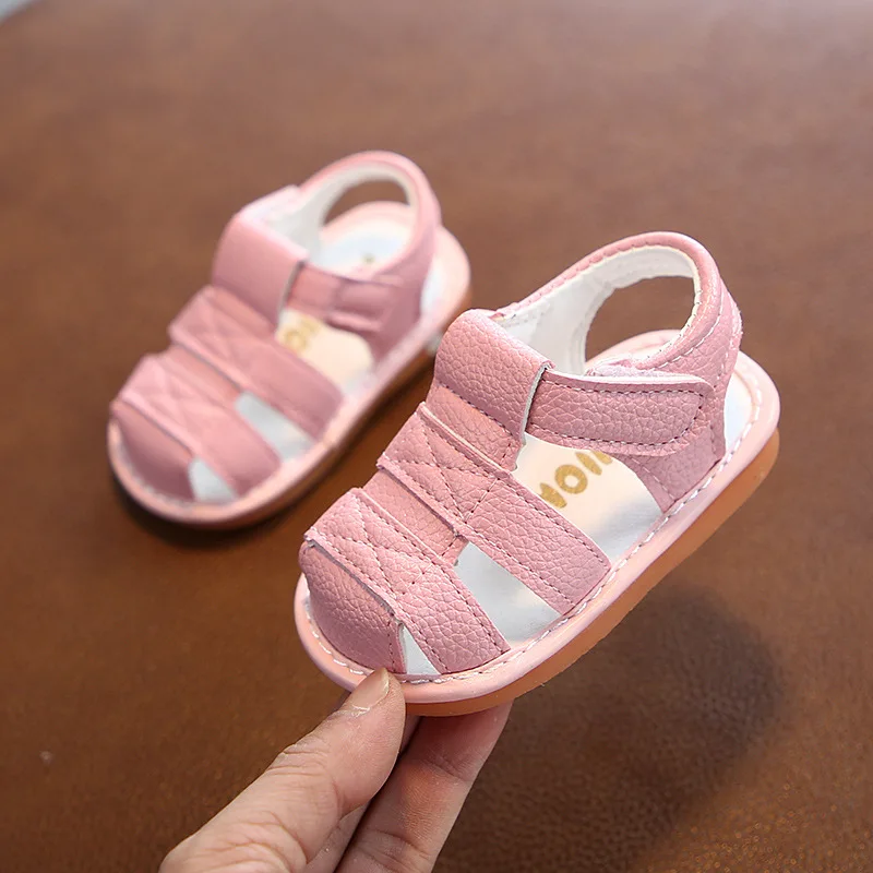 

2023 New Baby Summer Shoes Boys Sandals Infant Non-slip Little Girl Shoes Soft Sole Flat Leather Comfort Toddler First Walkers