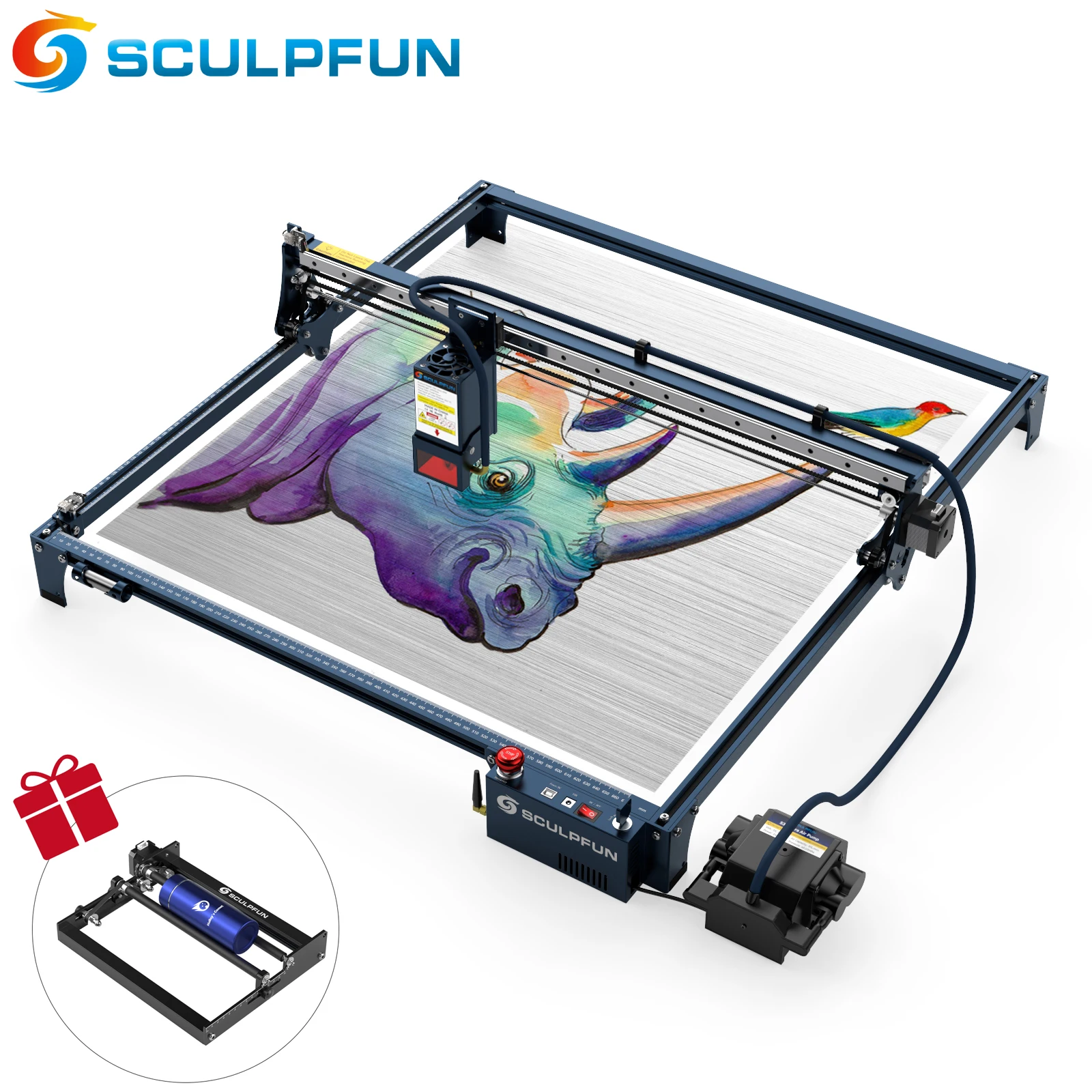 SCULPFUN S30 Ultra 11W 22W 33W Laser Engraving Machine 600x600mm Work Area Laser Cutter Engraver With Replaceable Protective Len sculpfun s30 ultra 22w laser engraving machine 600x600mm engraving area with automatic air assist replaceable lens