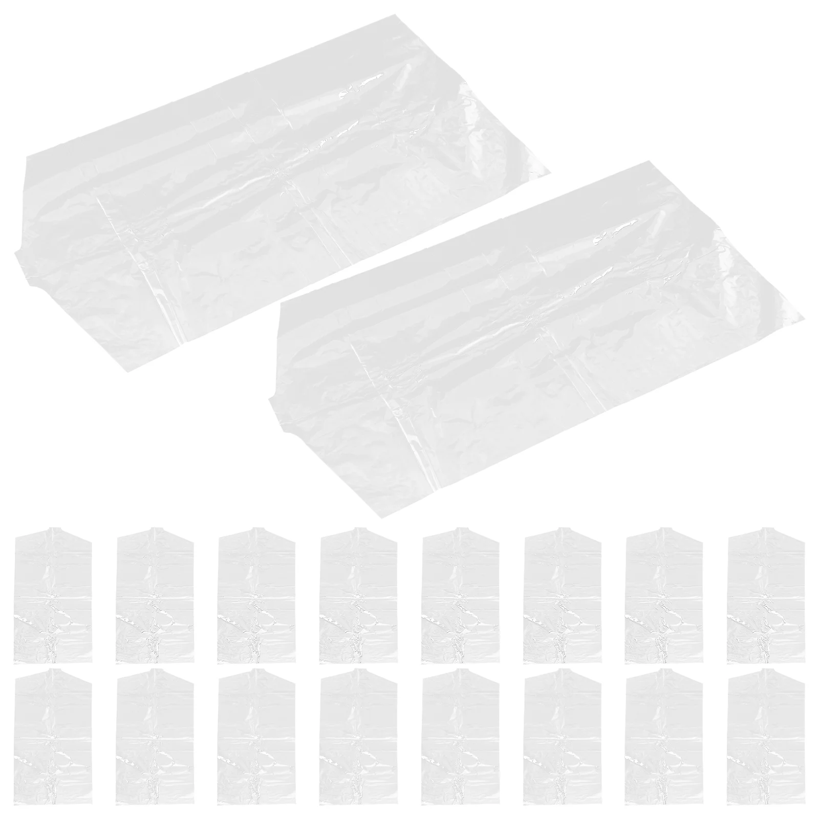 

60 Pcs Garment Dry Cleaning Bag Hanging Clothes Covers Storage Jacket Clothing Plastic Coat Suit Dustproof
