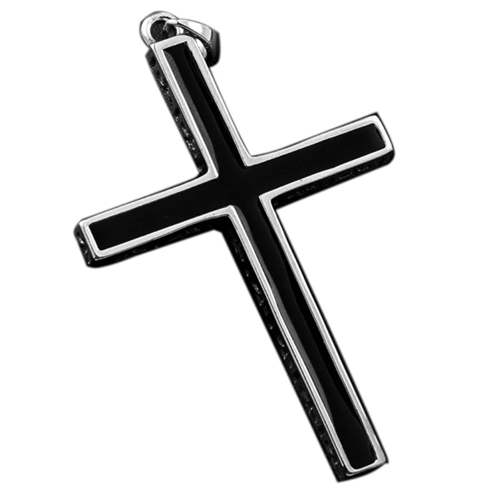 Real Solid 925 Sterling Silver Crosses For Men Christian Black Jesus Pendant Couples Women Lovers Fine Jewelry pendant necklace silver necklace silver pendant silver necklace charms