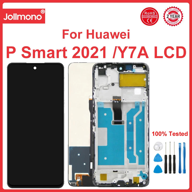 

6.67" For Huawei P Smart 2021 LCD PPA-LX1 LX2 Display Touch Screen For Honor X10 Lite For Huawei Y7A Screen With Frame