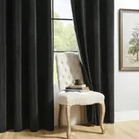 1 rideau occultant en velours noir, protection UV, isolation thermique, rideaux épais pour salon, chambre, bureau 5