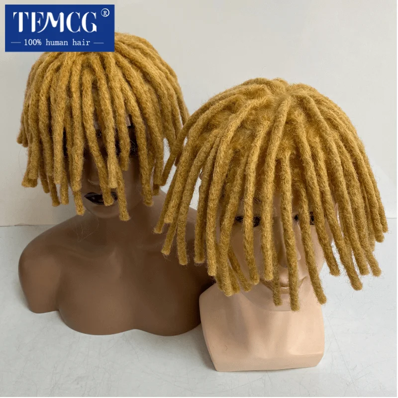 

Dreadlock Toupee Men Full Lace Male Hair Prosthesis 8" Afro Curly Hair System Unit for Black Men 100% Indian Human Hair Man Wig