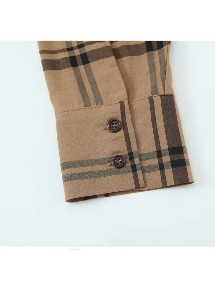 Chic Fashion Simple Style Shirts for Women 2025 New Fashion Long Sleeve Women's Casual Loose Plaid  Shirt And Blouse Woman