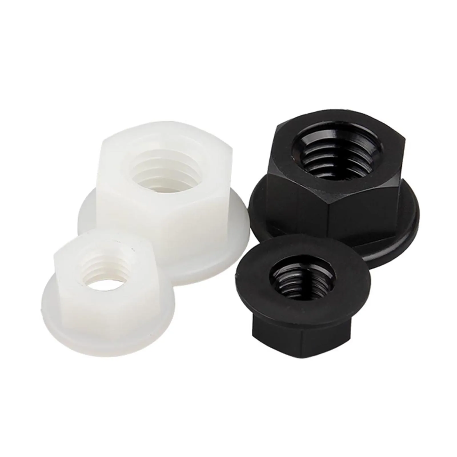 10/50pcs M3 M4 M5 M6 M8 M10 M12 PA66 Plastic Nylon Insulation Hexagonal Hex Head Flange Nut DIN6923