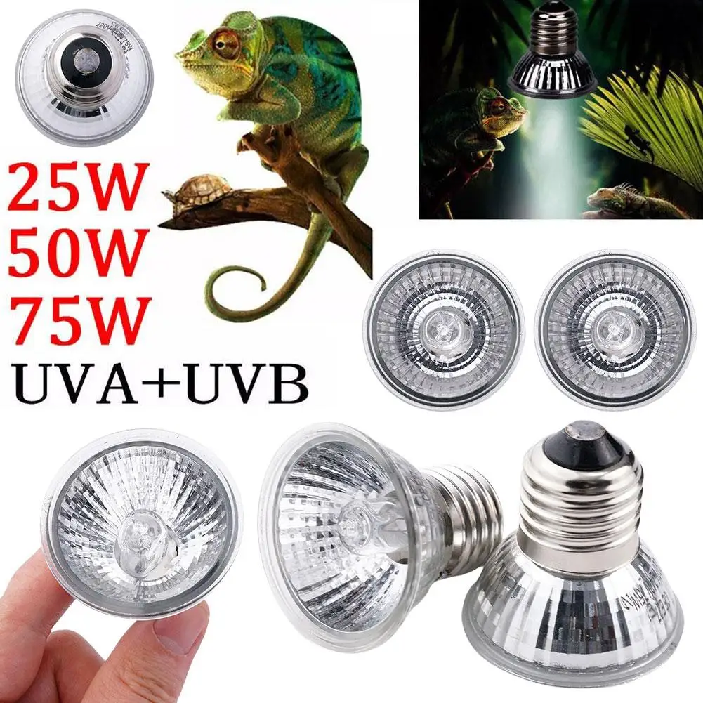 25/50/75w Uva Uvb Reptile Heating Light Bulb Snake Pet Basking Uv Bulbs Heating Light 1pcs Spectrum Full N0V6