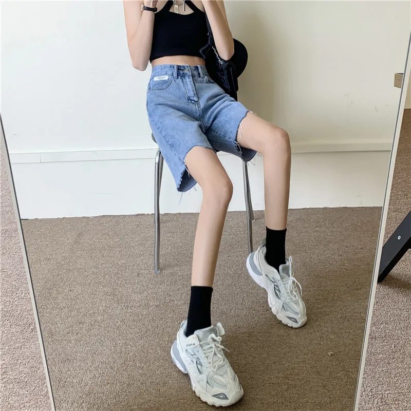 trendy clothes Women Summer Half Denim Shorts Y2K High Waist Blue Irregularity Jeans Shorts 2022 Casual Washed Short Pants Female Ropa Mujer african dresses