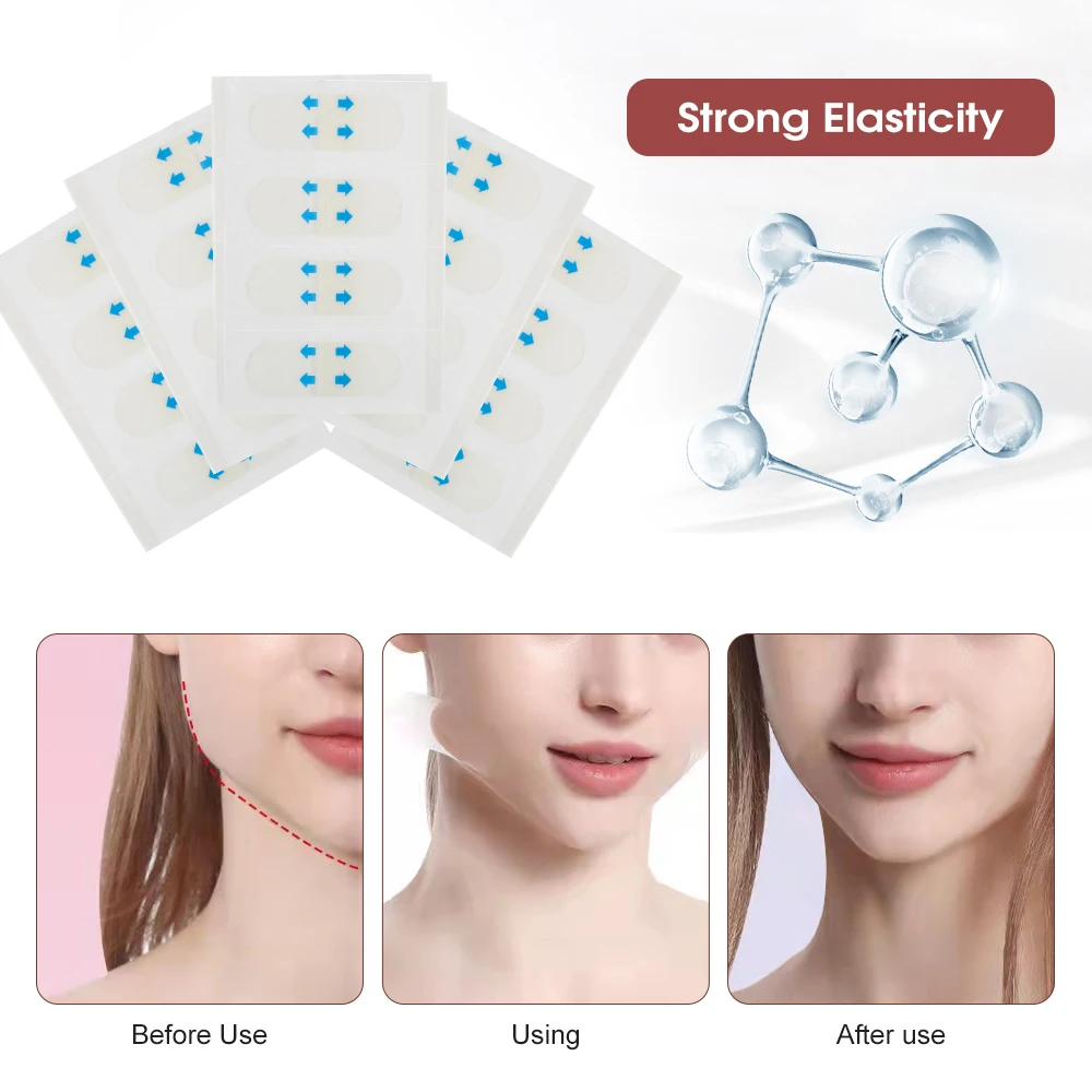 Invisible Thin Face Stickers 80 Pcs Facial Line Wrinkle Sagging Skin V-Shape Chin Adhesive Tape