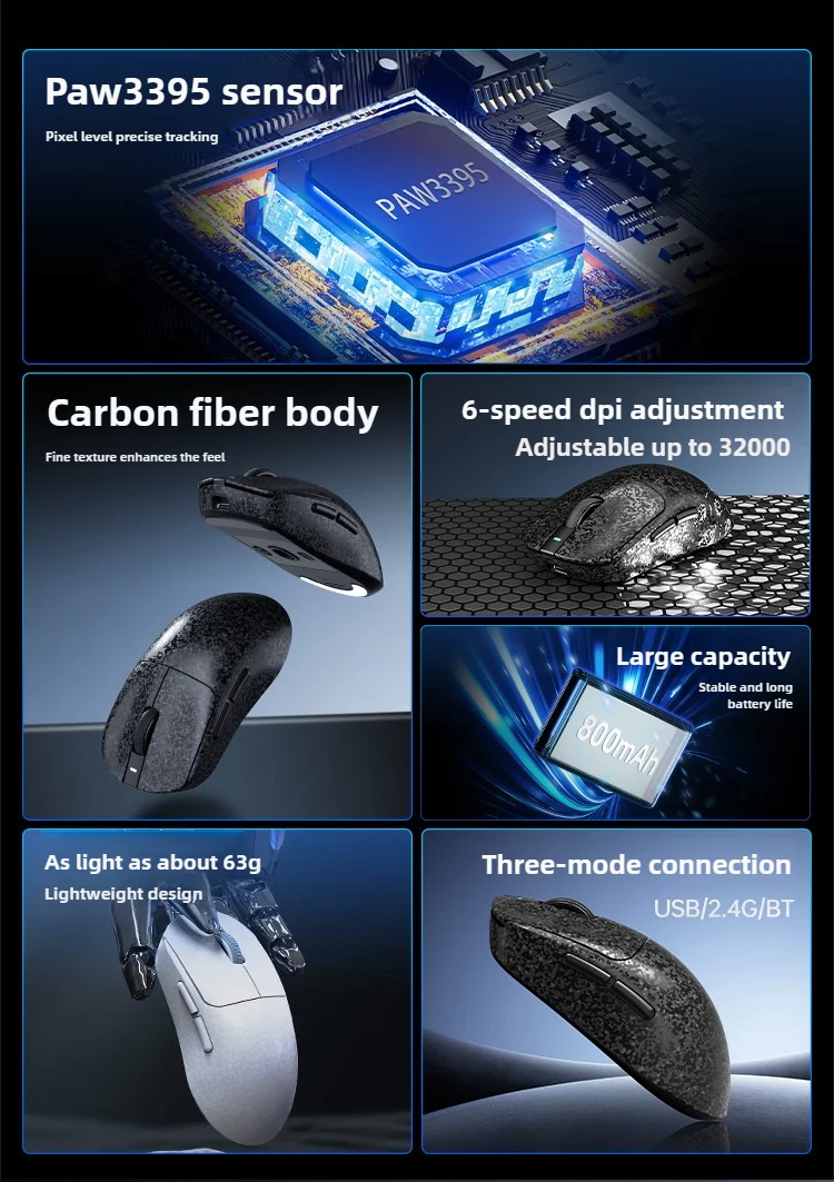 AJAZZ T520 Series Carbon Fiber Wireless Gaming Mouse – Minixpc