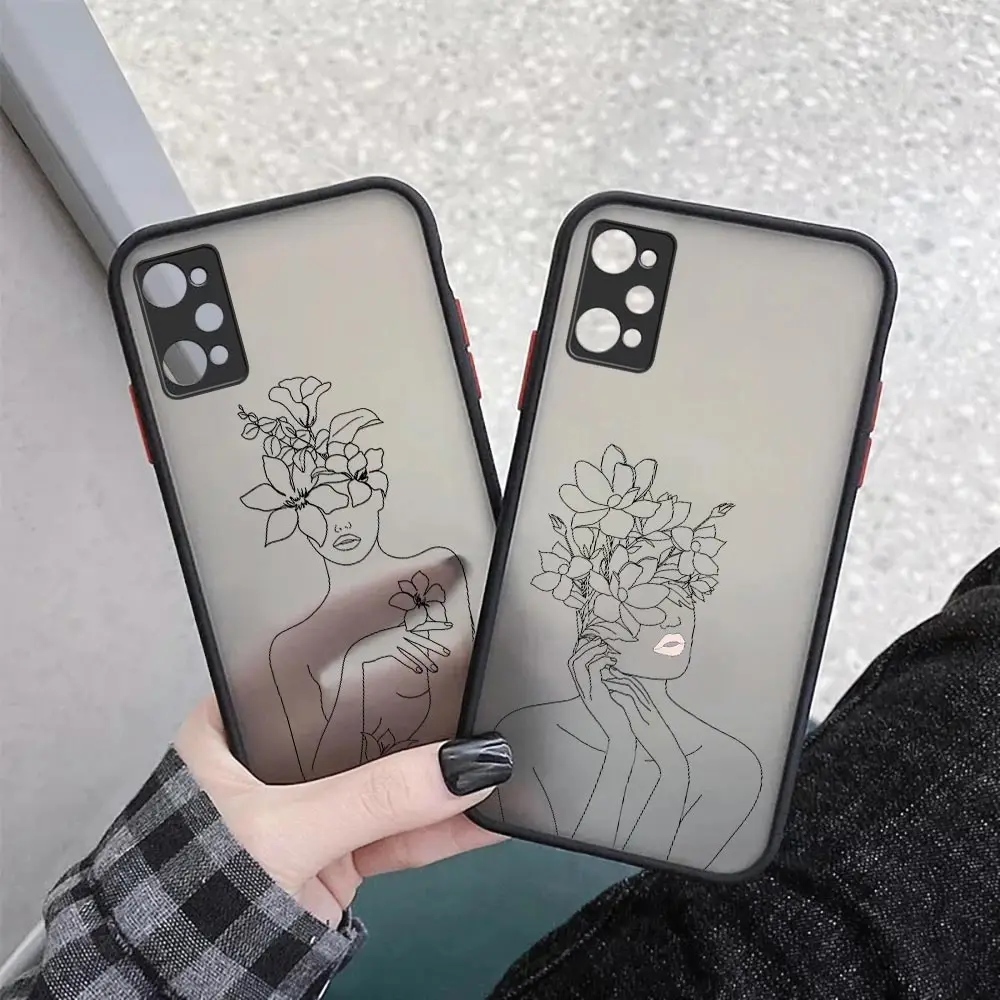 

Funny Abstract Art Lines Girl Fashion Case for Realme C15 C20 C21 C30 C31 C33 C35 C55 XT GT NEO 2 MASTER NARZO 50 50I 50A Cover
