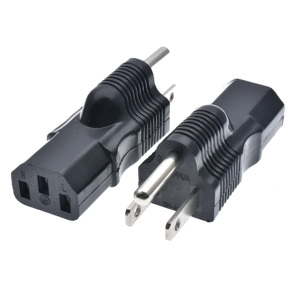 PDU UPS Power Adapter American Plug Converter, Nema 5-15P MALE TO IEC 320 C13 Female Adapter.US TO C13