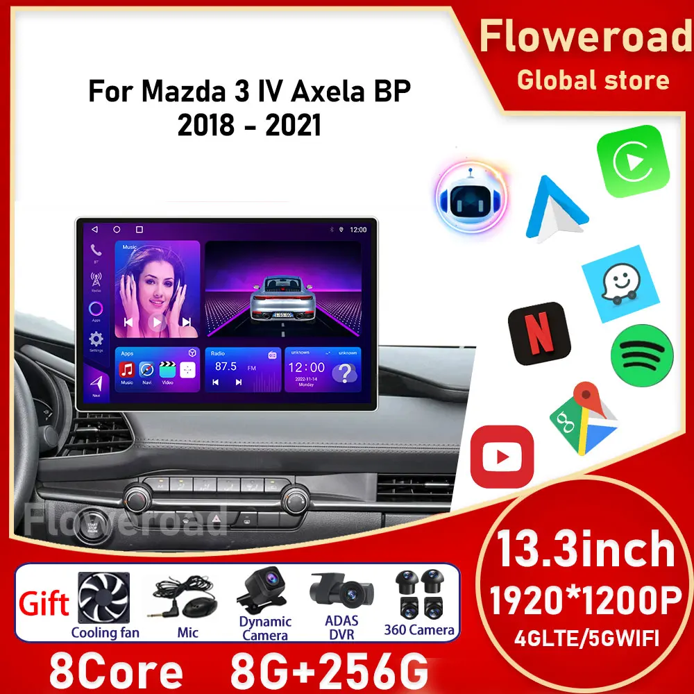Android For Mazda3 Mazda 3 IV Axela BP 2018 2021 Car Radio Multimedia