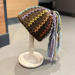 Fashion All-match Dirty Braid Hat Europe And The United States Winter Warm Wool Knitted Hat Nightclub Personality Funny Wig Hat