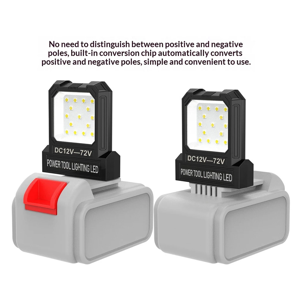 12V-72V LED 미니 포켓 작업등 550LM 배터리 없음 오래 지속되는 강력한 조명 야외 조명 투광등 전동 공구 액세서리