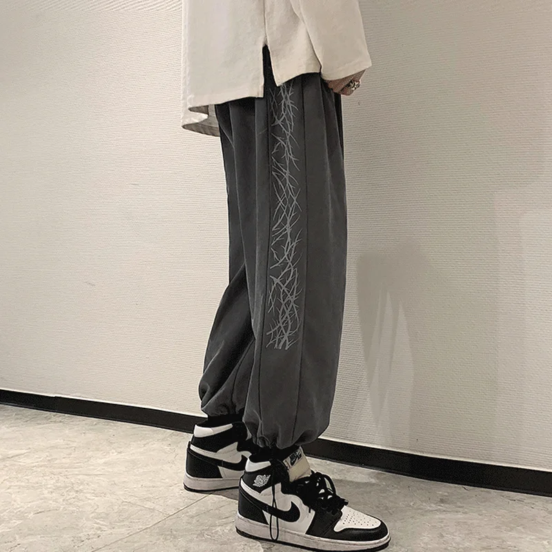 Spring Summer Fahsion Brand Hip Hop Man Drawstring Sport Ankle Straight Trousers BLoose Sweatpants Men Casual Pants Men's Pants