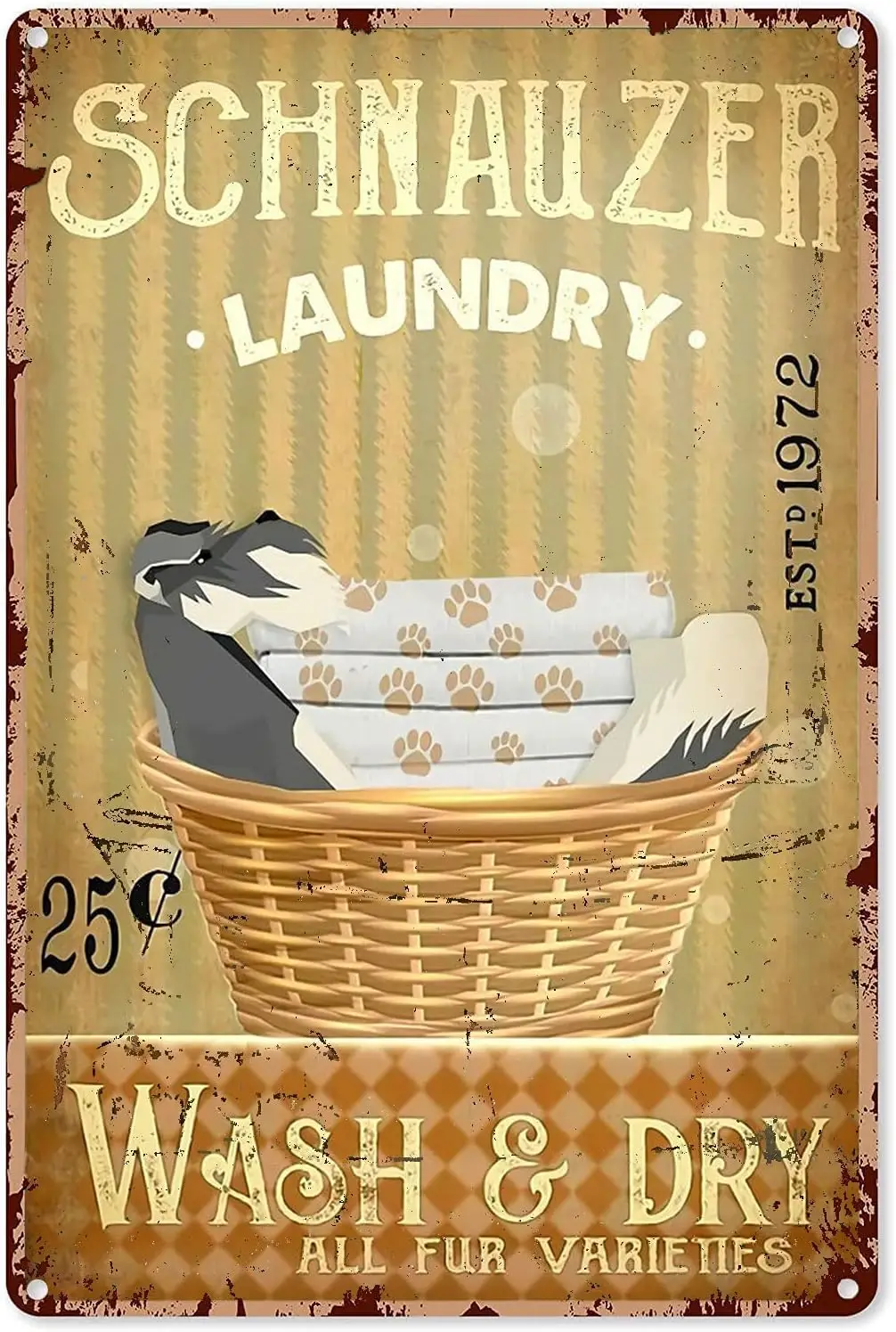 Metal-Sign-Schnauzer-Laundry-Wash-Dry-All-Fur-Varieties-Signs-Vintage ...