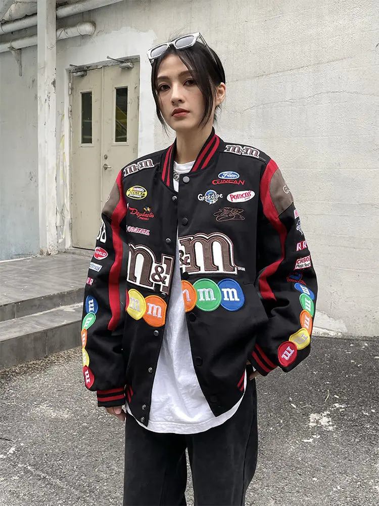 Moto Biker Racing Jackets Letter 