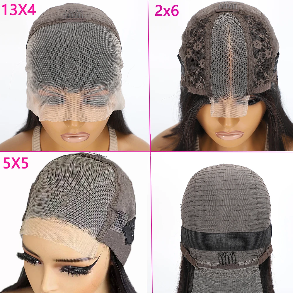 Super Double Drawn Bob Wigs Human Hair 300 Density 12A Hair 5x5 2x6 Lace Bob Wig 13x4 Lace Frontal Human Wigs For Women