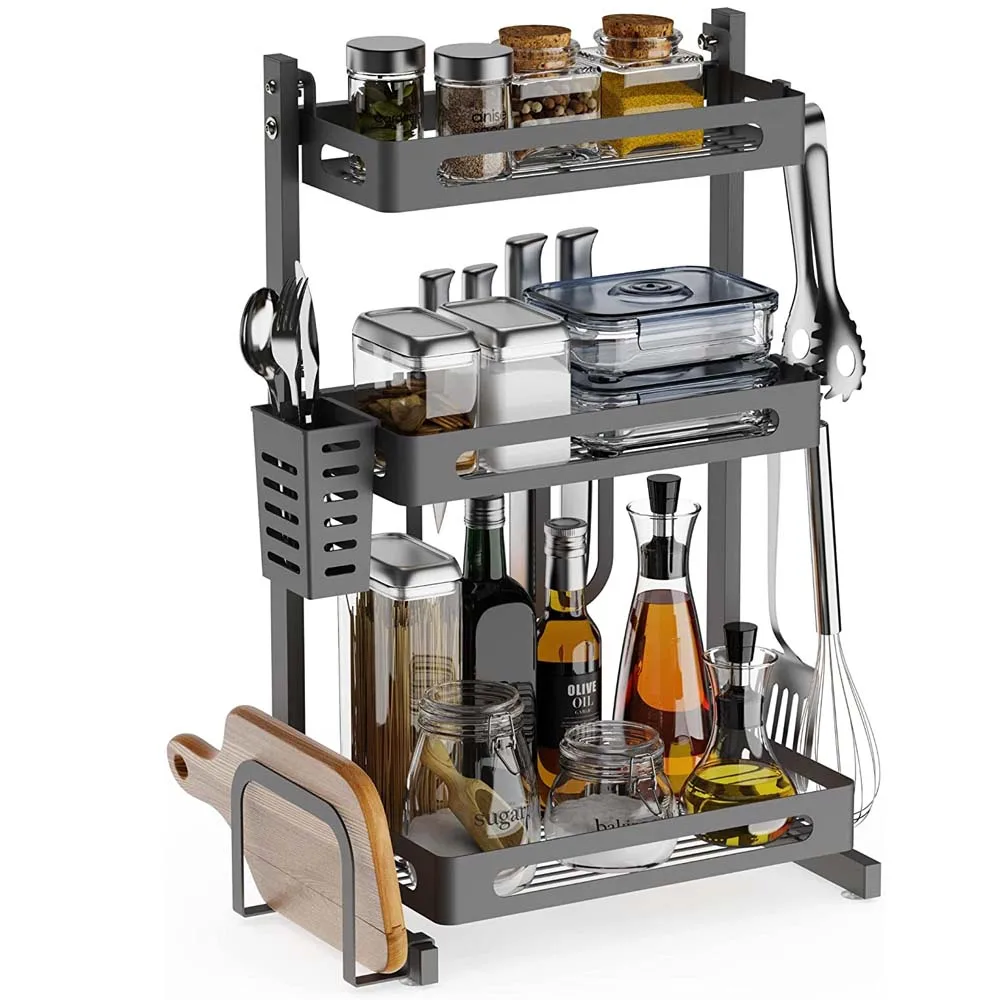 

New FREE SAMPLE Spice Rack Organizer 3 Tier Multifunctional Rack For Desktop Bathroom Kitchen Laundry Room Standing Storage Rack