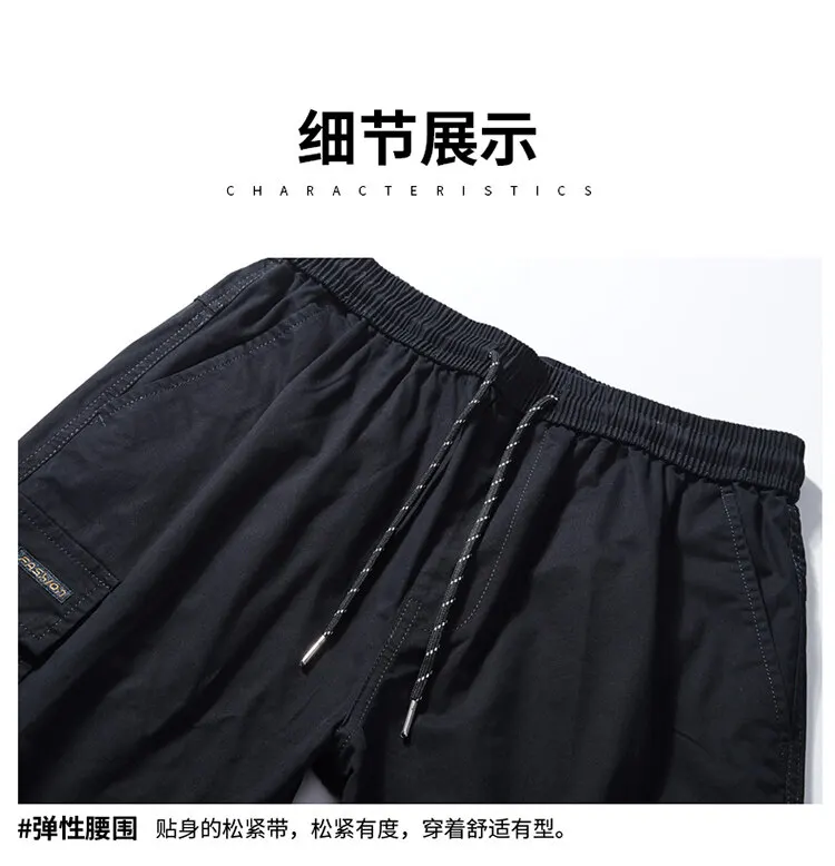 Shorts Men's Fashion Multi Bag Pants Summer Pure Cotton Thin Wear-resistant Six Point Pants Casual Solid Color Washed Overalls smart casual shorts mens