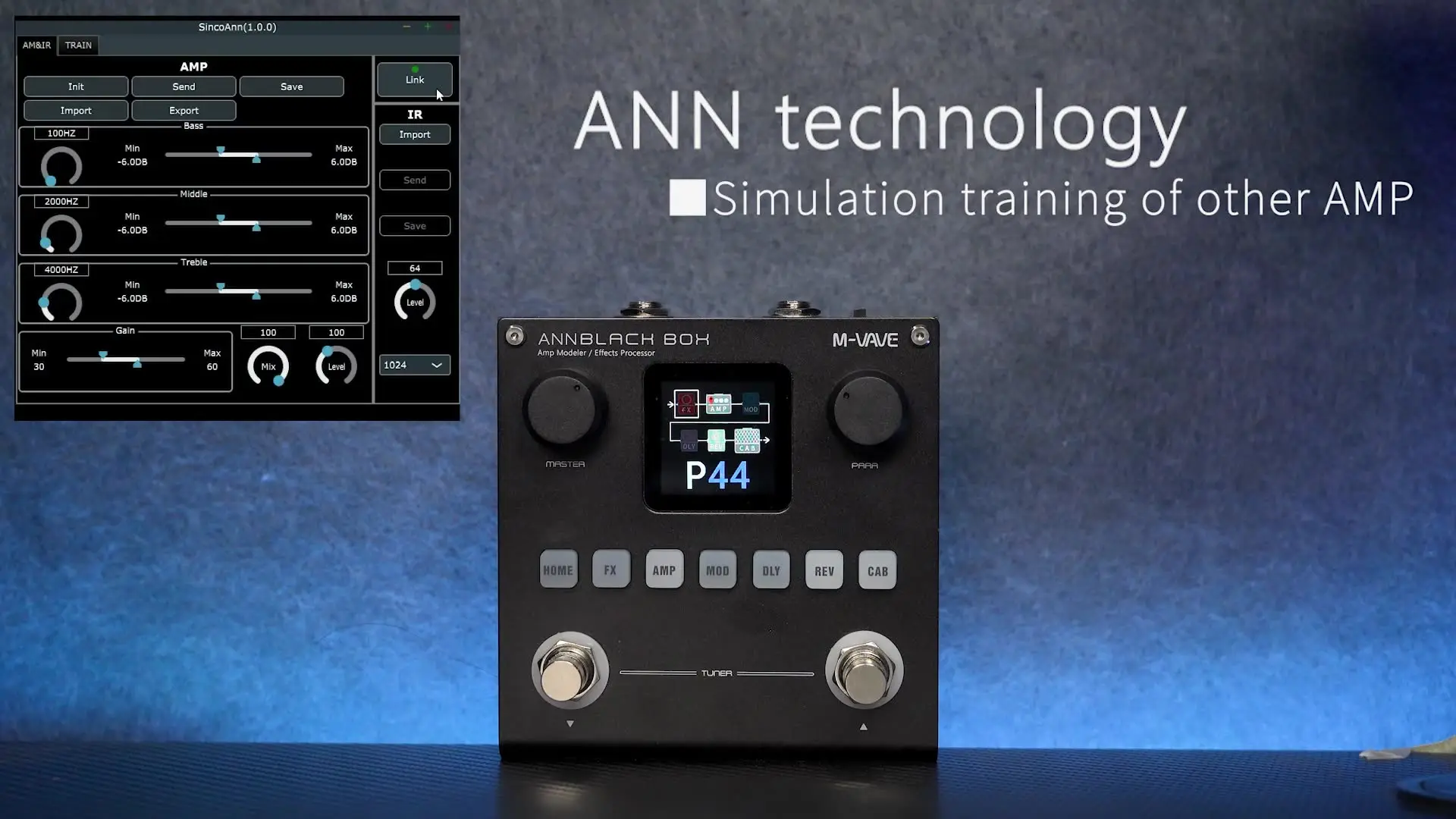 M-VAVE Annblackbox Multi-Effects Pedal Blackbox- Guitar/Bass Amp
