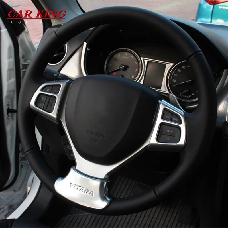 

Для Suzuki Vitara скускудо 2015-2019 ABS Хромированная накладка на рулевое колесо декоративная искусственная отделка Аксессуары для стайлинга автомобиля