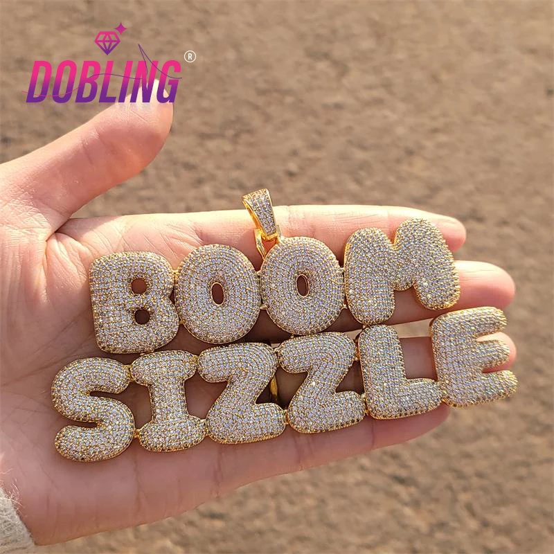 

Name Necklace Custom Made Brush Cursive Tennis Chain Micro Paved Letter Pendants Personalized Hiphop Jewelry
