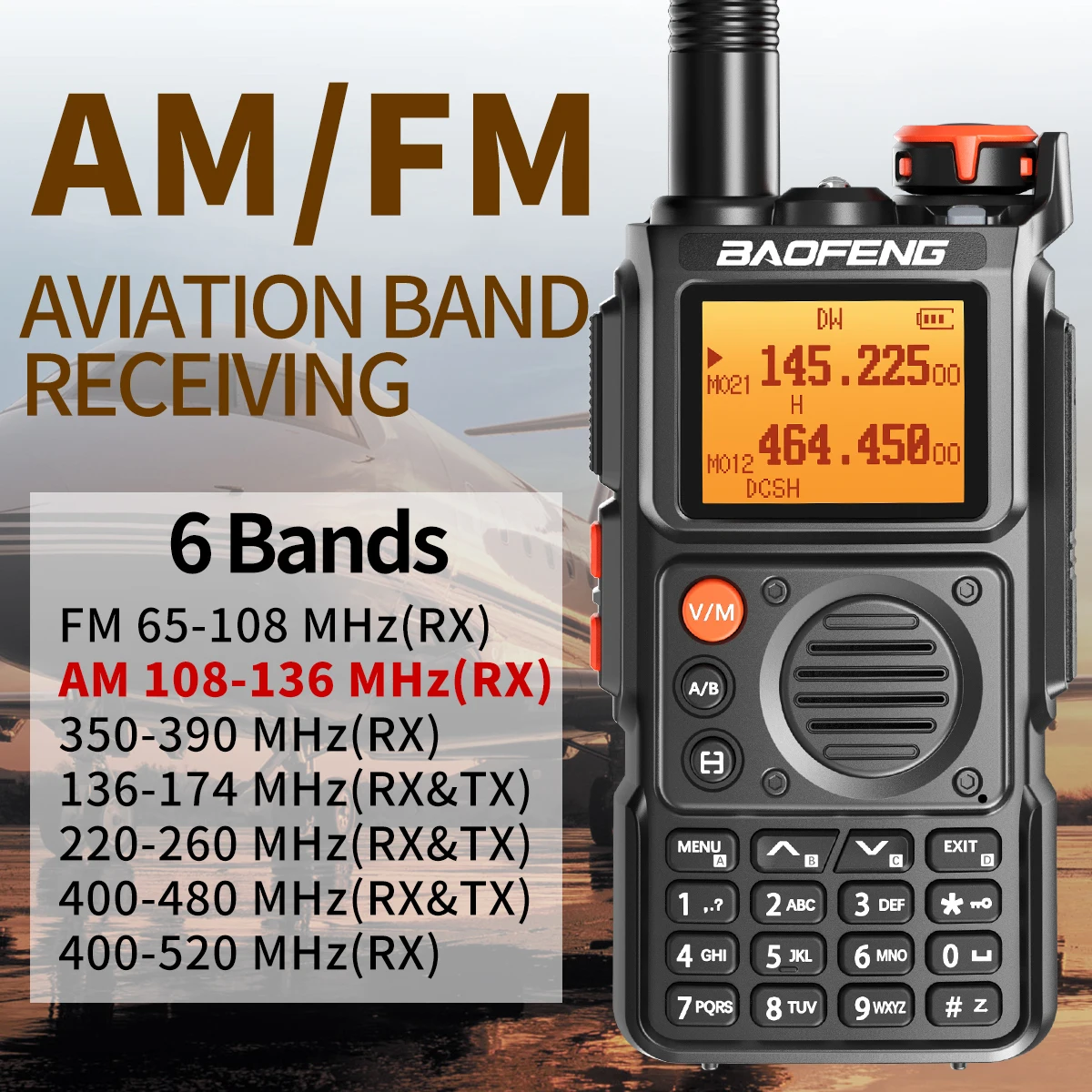 Baofeng UV-K6 Long Range Walkie Talkie Full Band Wireless Copy Frequency Type-C Charge UHF VHF Amateur Two Way Radio For Camping 3