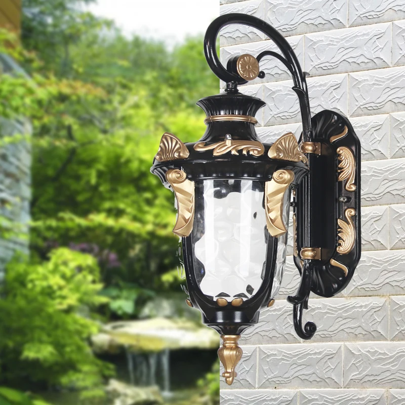 

European style retro outdoor waterproof LED wall lamp villa corridor stairway balcony courtyard decorative wall hanging lights