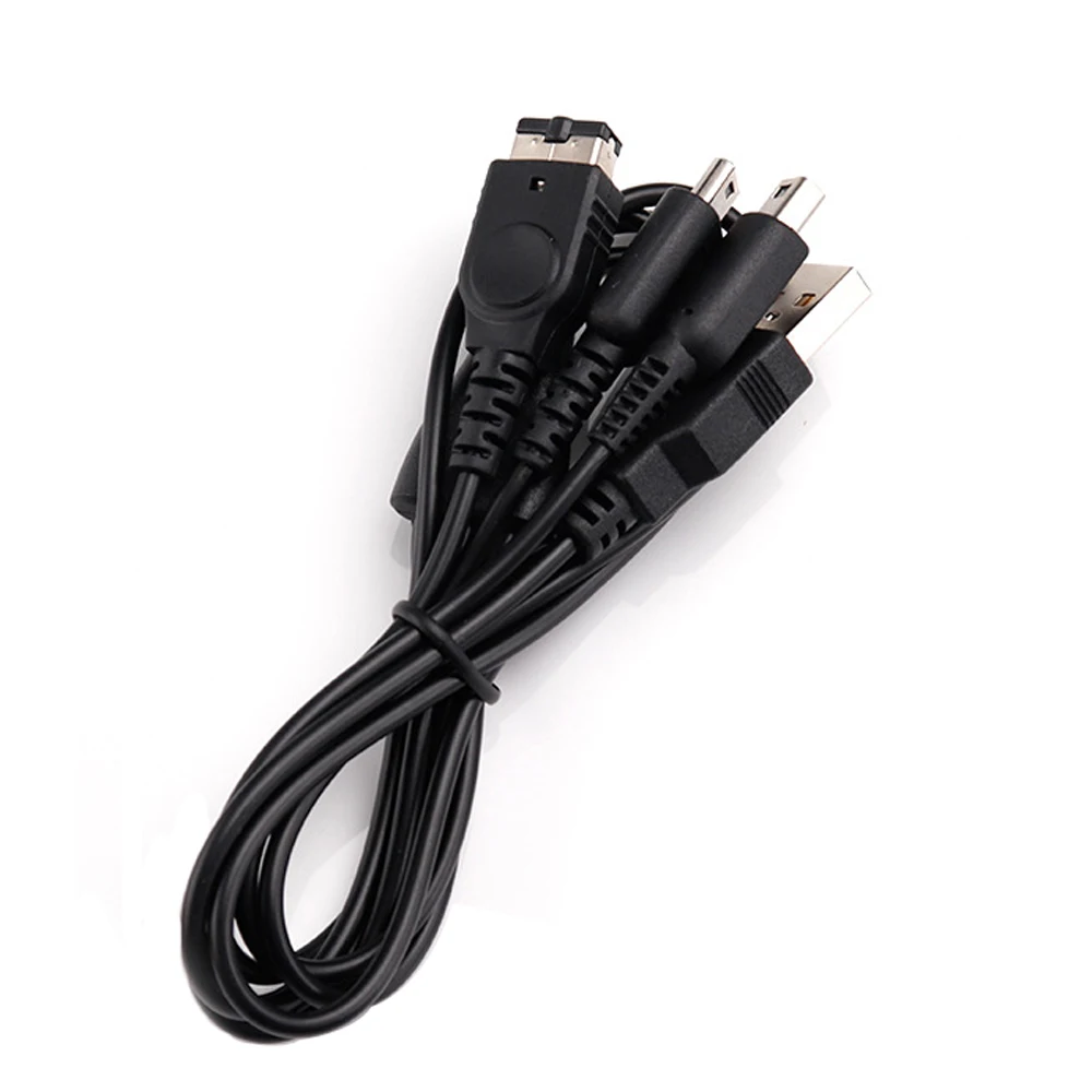 

10 шт., Черный зарядный USB-кабель 3 в 1 для NDSI NDSL для консоли GBA SP 1,2 м