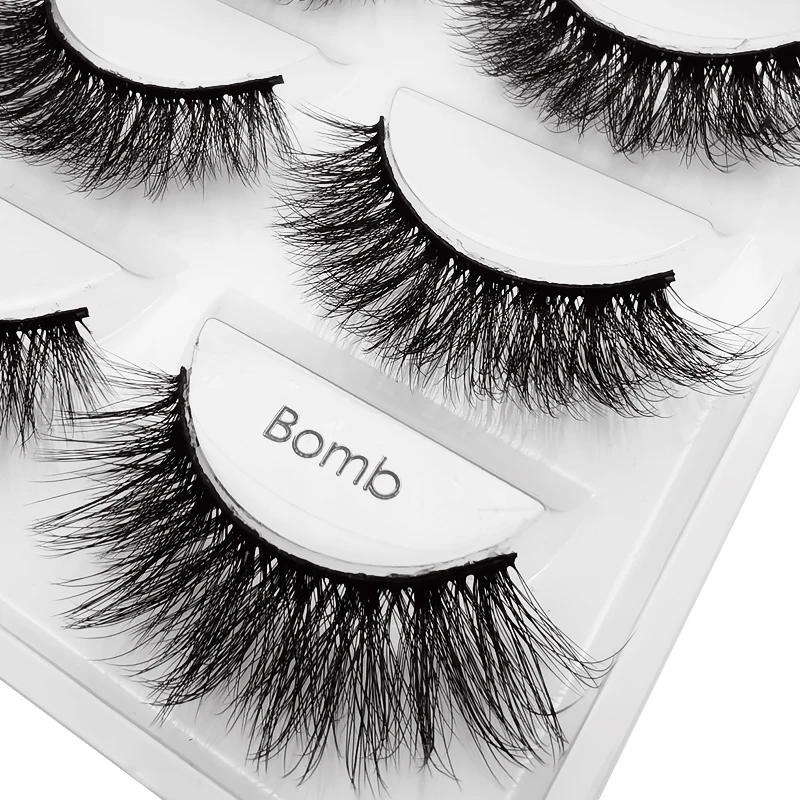 Mink False Eyelashes Winged Thick Volume Dramatic Fake Lashes