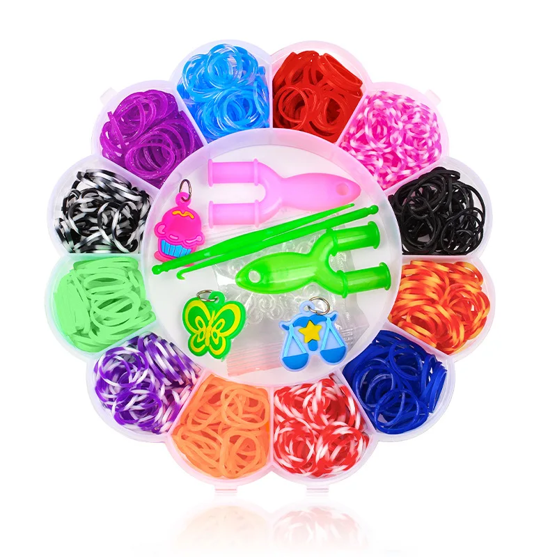 Loom band weaver kit loom band kit rubber band bracelet kit jewellery making kit friendship bracelet making kit 600pcs Rubber Bands Creative Colorful Loom Band Set Rainbow Bracelet Making Kit DIY Woven Bracelets Craft Toys For Girls Gifts