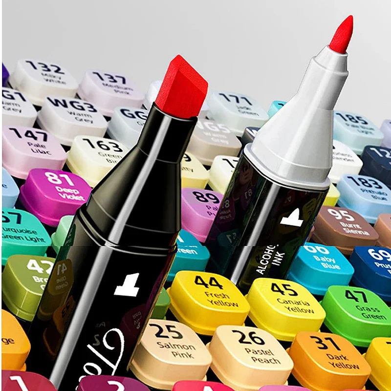 Markers Pens Set 168 Colors Double Head Brush Drawing Highlighter Aesthetic Professional Manga School Art Supplies Stationery marker pens color marker pens marker pen art marker pens art markers manga markers manga marker pen highlighter pen set drawing pen
