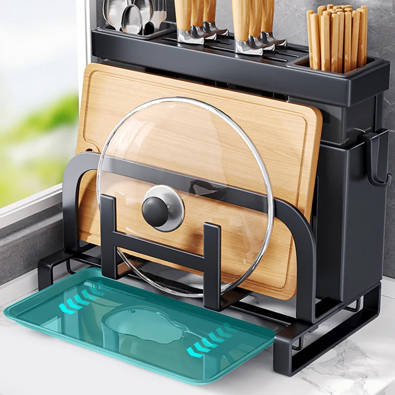 Kitchen Knife Holder Storage Rack for Kitchen Knives Chopsticks Cutting Boards Pot Covers Multifunctional Knife Storage Rack 3