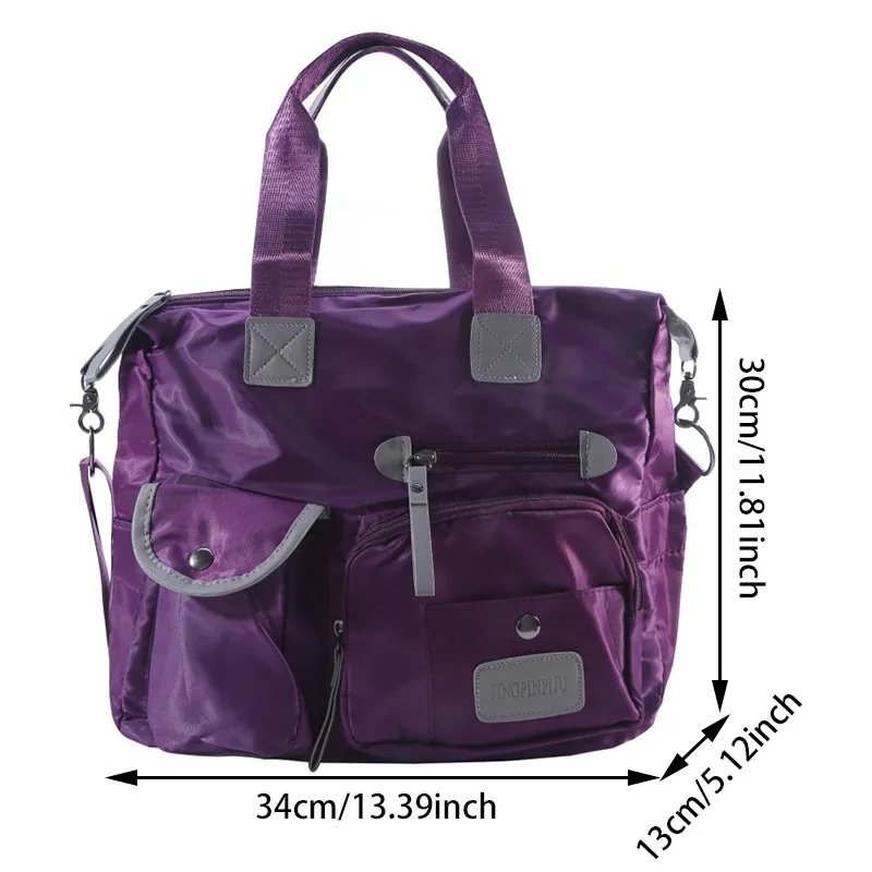 Women's Multi-pockets Shoulder Bag New Fashion Portable Outdoor Travel Zipper Multi-function Large Capacity Handbags