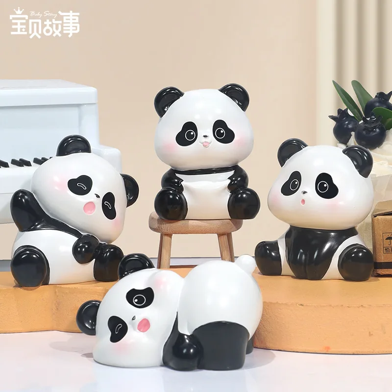 

Cute Panda Fufu Mini Decoration Resin Craft Desktop Decoration Home Decoration