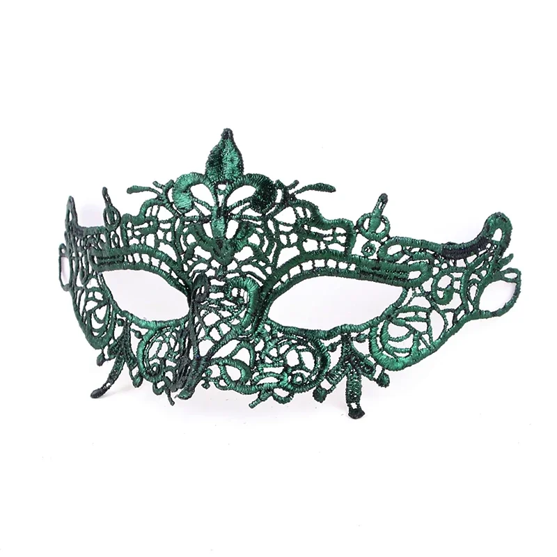 Green Color Shaped Ladies Sexy Lace Masquerade Mask for Carnival Halloween Christmas Ball Party Supplies