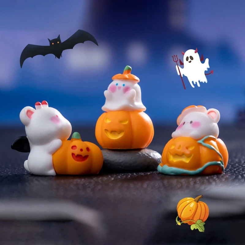 DabbOo 20 Pezzi Ornamenti in Resina di Zucca di Halloween, Rifornimenti del Fumetto della Zucca di Halloween, Adatti per Decorazioni di Zucca, Decorazioni per Telefoni Fai-da-Te E Altri Mestieri