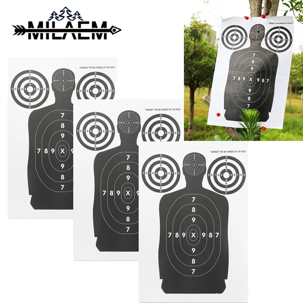 

10/20 Pcs Archery Target Paper Human Body Shape Double Adhesive Paper Targets Reactive Splatter Shooting Training Accessories