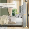 Queen Size Platform Bed Frame Velvet Upholstered Beds with Nailhead Trim Wingback Headboard 51.6" Tall, Queen Bed Frame 4