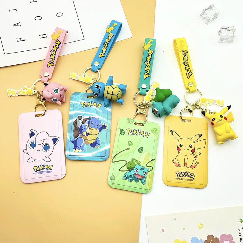 

Sanrio Pokeman Pikachu Keychain Pikachuo Backpack Pendant Key Chain Student Game Card Campus Id Card Package Wholesale Girl Gift