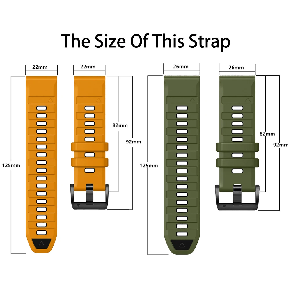Premium Quickfit 26mm Sports Silicone Watch Band - Durable and Stylish Wrist Strap Bracelet Accessories