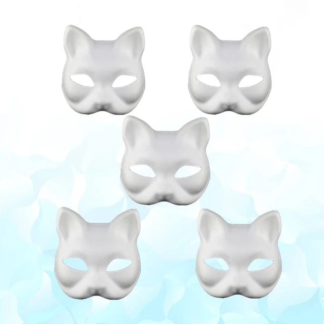 Masquerade Paper Blank White Mask Halloween Cosplay Cat Diy Hand Painted  Face Paintable Party Supplies - Masks & Eyewear - AliExpress