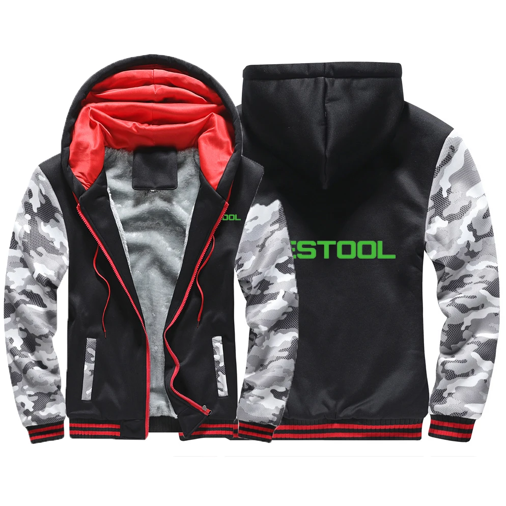 

2023 Festool Tools Men's New Zipper Hoodies Thicken Hoodies Fleece Keep Warmer Fashion Print Sweatshirts Streetwear Pullover Top