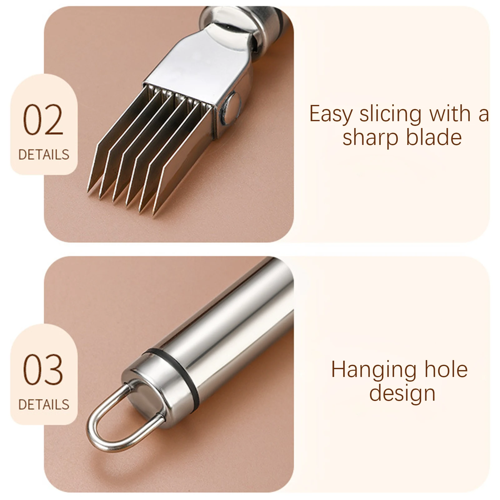 Multi Function Shredded Onion Slicers with Cover Sharpen Stainless Shredded Green Onion Cut Slicer Kitchen Vegetable Cutter Tool